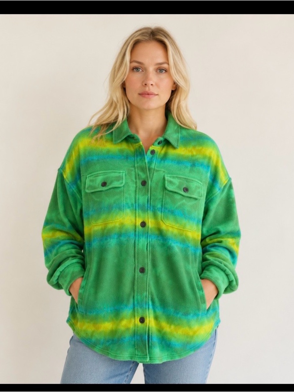 Free People Ruby West Coast Shacket in Green large